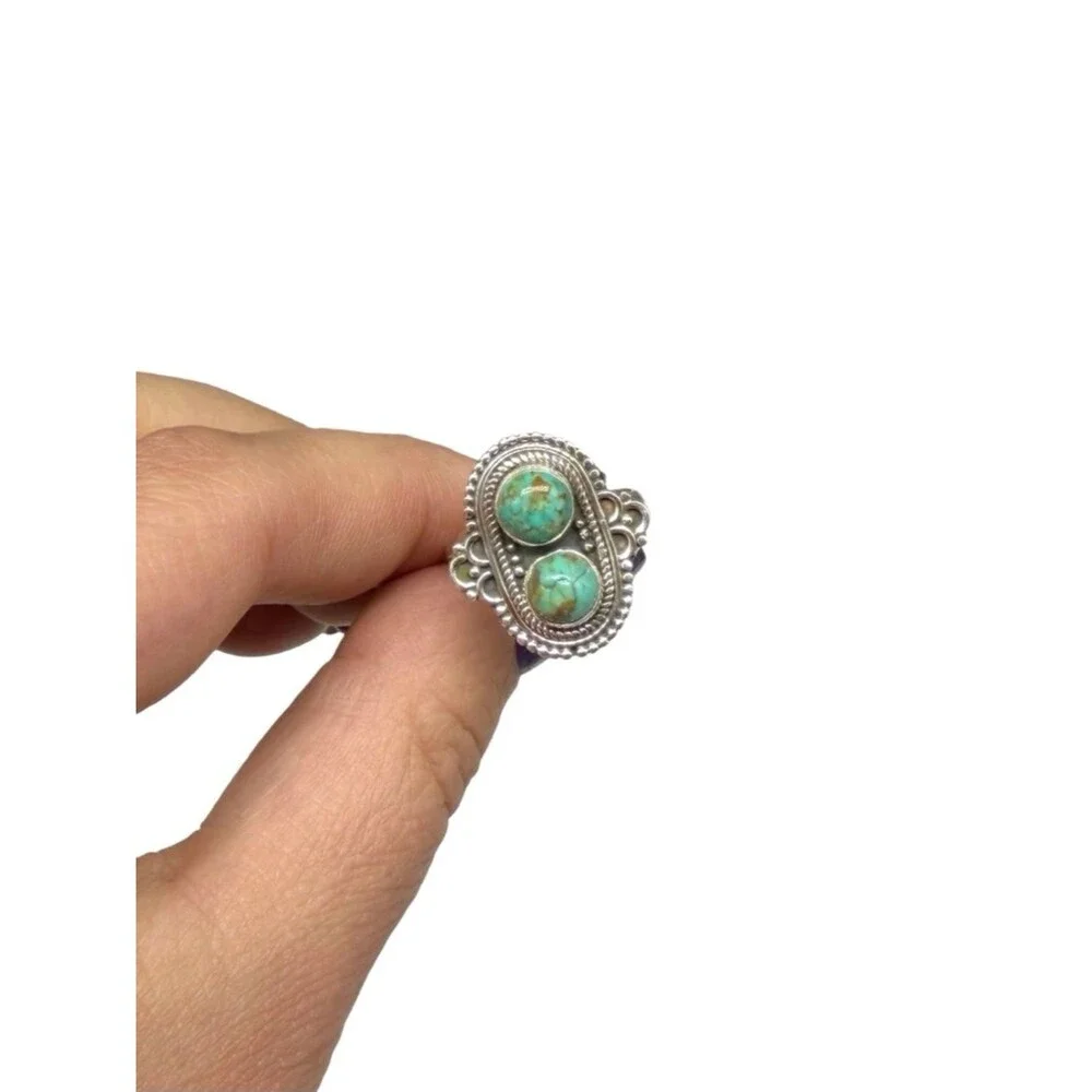 Kingman Mohave Turquoise Ring Size 6.5 Solid 925 Sterling Silver